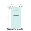 Porte standard pour ensembles coulissants, série Tranquility, 30" x 62", panneau fixe
