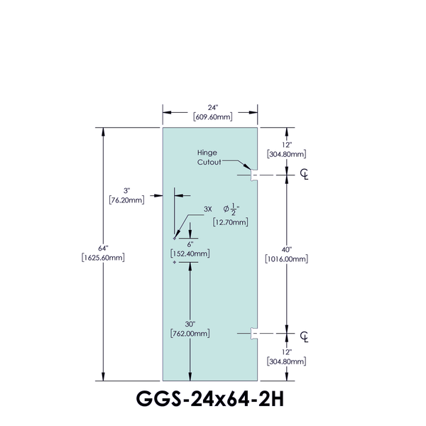 Poignée de porte standard 6" x 6" (taille : 24")