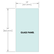 Panneau de verre de garde-corps de 1/2" (12 mm) - Hauteur de 34" (toutes les tailles)