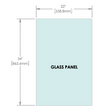 Panneau de verre de garde-corps de 1/2" (12 mm) - Hauteur de 34" (toutes les tailles)