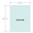 Panneau de verre de garde-corps de 1/2" (12 mm) - Hauteur de 34" (toutes les tailles)