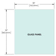 Panneau de verre de garde-corps de 1/2" (12 mm) - Hauteur de 34" (toutes les tailles)