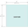 Panneau de verre de garde-corps de 1/2" (12 mm) - Hauteur de 34" (toutes les tailles)