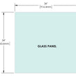 Panneau de verre de garde-corps de 1/2" (12 mm) - Hauteur de 34" (toutes les tailles)