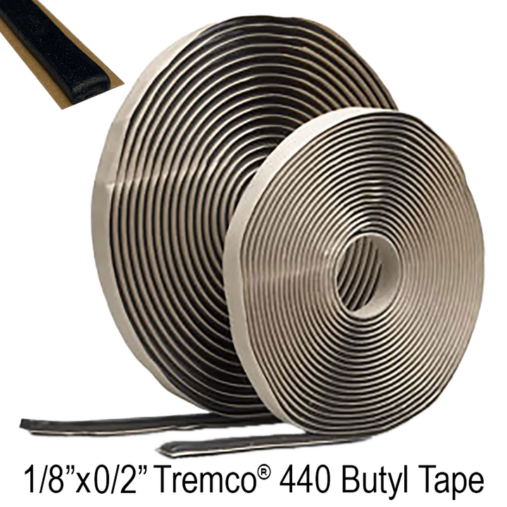 Ruban architectural noir en butyle Tremco 440, 1/8 "X 1/2", (25 pieds)
