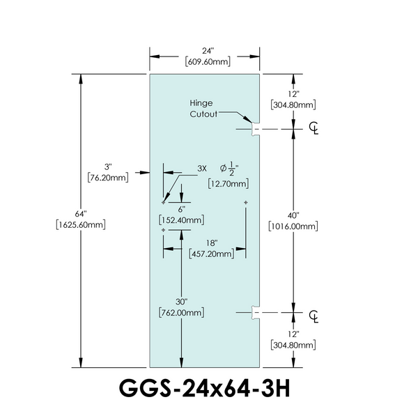Poignée de porte standard de 6" x 18" (taille : 24")