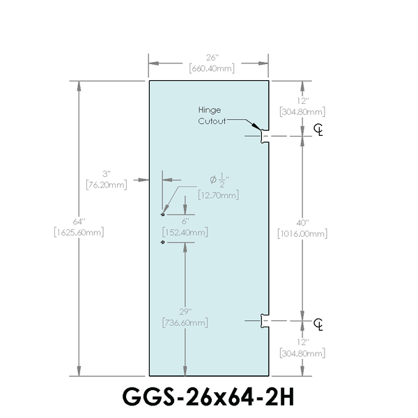 Poignée de porte standard 6" x 6" (taille : 26")
