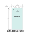 Porte standard pour ensembles coulissants, série Tranquility, 30" x 60", panneau fixe