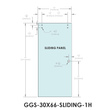 Porte standard pour ensembles coulissants, série Tranquility, 30" x 66", 1 trou, panneau coulissant