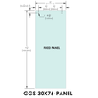 Porte standard pour ensembles coulissants, série Tranquility, 30" x 76", panneau fixe