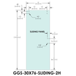 Porte standard pour ensembles coulissants - Série Tranquility - 30" x 76" - 2 trous - Panneau coulissant