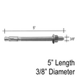 Ancrage à cale – 3/8" X 5" (pour embouts et sabot de base - Installation dans le béton)
