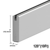 [DLUX6SL120] Rail latéral - Longueur de 6 à 120 po (10 pi) - Anodisé satiné