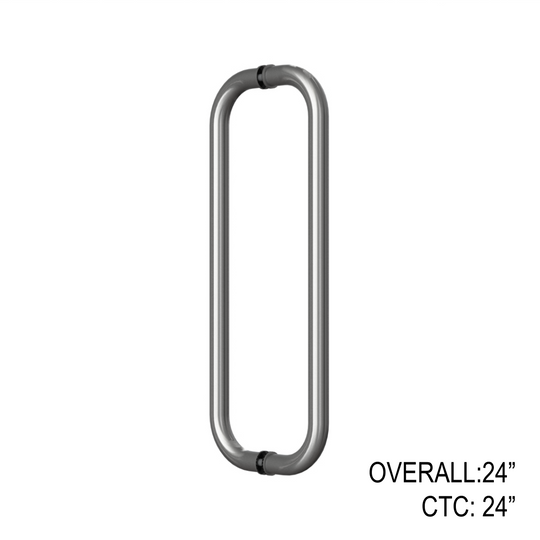 Poignée commerciale tubulaire 24" - 24" CTC dos à dos (BS, PS, MB)