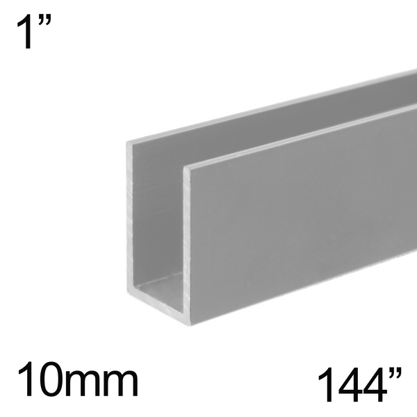 Canal de douche en U de 1" de hauteur (10 mm - CH, BN, MBL, SB, PN, BBRZ, GM, ORB)