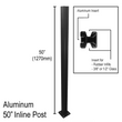 Architectural Aluminum Post - Modern Elegance Series - 50" Base Height - ALL IN ONE - Inline / Corner / End- Square (MB)