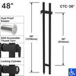 [LOCKLP48] Ladder Pull - 48" ADA Locking - Back to Back
