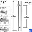 [LOCKLP48] Ladder Pull - 48" ADA Locking - Back to Back