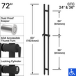 [LOCKLP72] Ladder Pull - 72" ADA Locking Ladder Pull - Back to Back