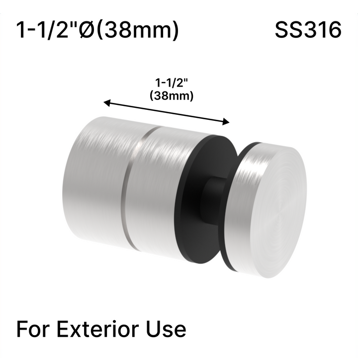 [ADJ12M1.5X1.5] Standoff - Adj 12M - 1-1/2" X 1-1/2" Base Height - SS316