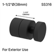 [ADJ12M1.5X1.5-304] Standoff - Adj 12M - 1-1/2" X 1-1/2" Base Height - SS304