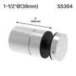 [ADJ12M1.5X2-304] Standoff - Adj 12M - 1-1/2" X 2" Base Height - SS304
