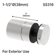[ADJ12M1.5X2] Standoff - Adj 12M - 1-1/2" X 2" Base Height - SS316