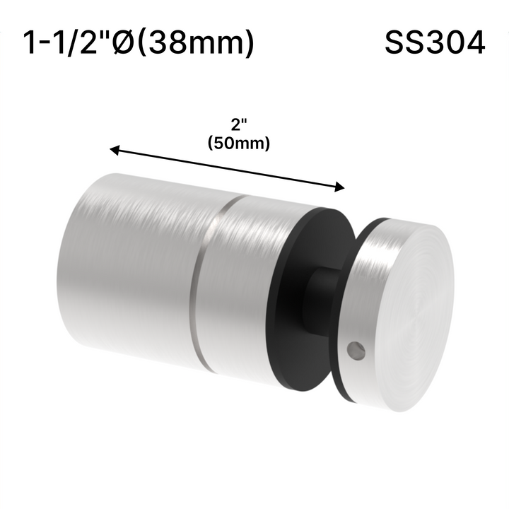 [ADJ12M1.5X2-304] Standoff - Adj 12M - 1-1/2" X 2" Base Height - SS304
