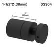 [ADJ12M1.5X2-304] Standoff - Adj 12M - 1-1/2" X 2" Base Height - SS304
