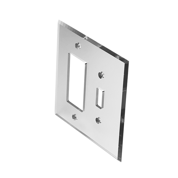 [AMPTDEC1] Acrylic Mirror Cover Plate - Single Toggle - Decorator Combo