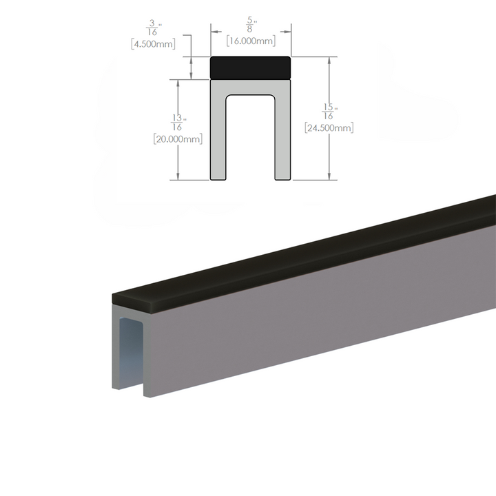 [AUSB4] Commercial U-Channel - Architectural Neoprene Setting Block - 4" Length