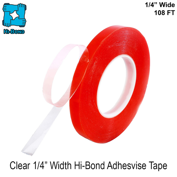 Ruban adhésif acrylique transparent de 1/4" de largeur (108FT) 0,040" d'épaisseur