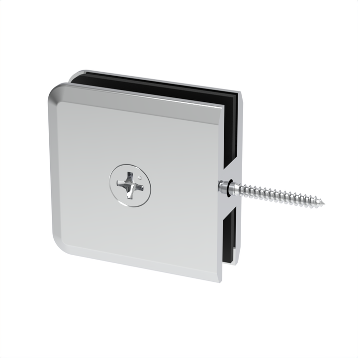 [BEVC186] Shower Clamp - Beveled - Transom Glass To Wall  - 180° Movable