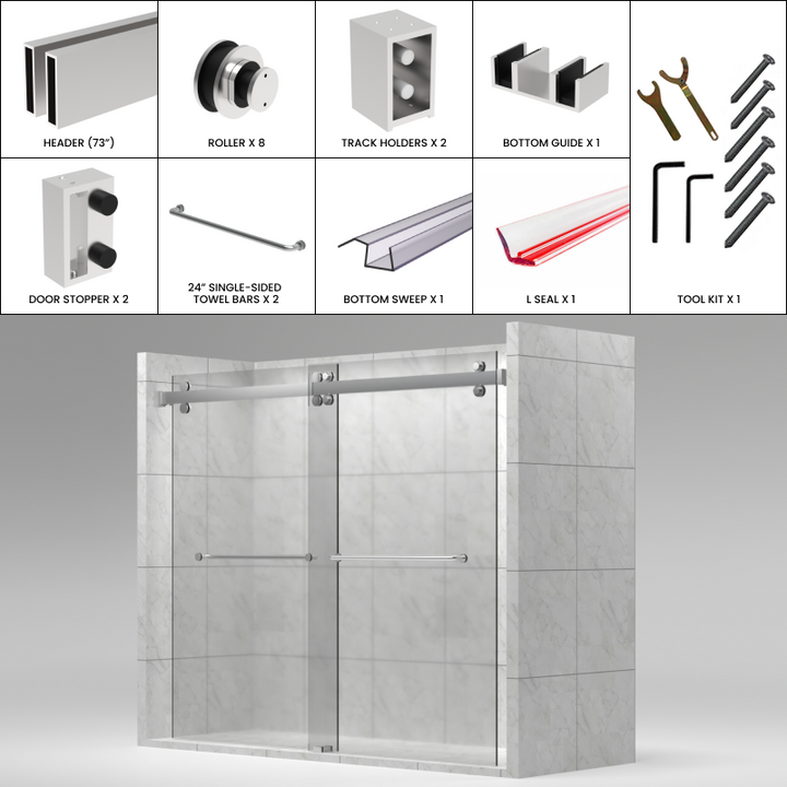 [CAMI73] Shower Sliding Door Kit - CAM Series