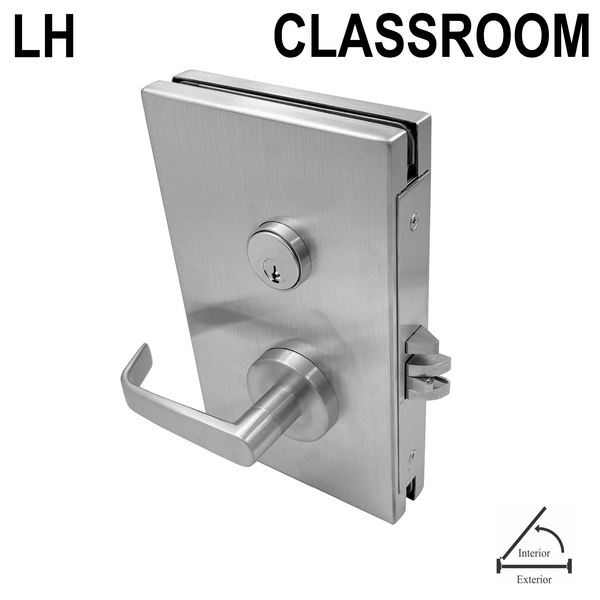 [GDLCC] Serrure centrale en verre - Version salle de classe - Ouverture intérieure, main gauche - LH (BS, MBL, PS)