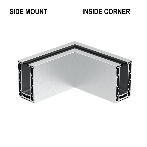 [CORE7210SM12TINCN] CORE-LOCK Base Shoe - 72 Series - 90º Side Mount - Inside Corner