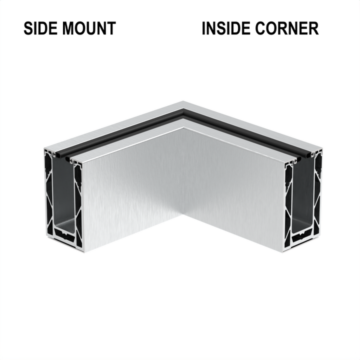 [CORE7210SM12TINCN] CORE-LOCK Base Shoe - 72 Series - 90º Side Mount - Inside Corner
