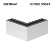 [CORE7210SM12TOUTCN] CORE-LOCK Base Shoe - 72 Series - 90º Side Mount - Outside Corner