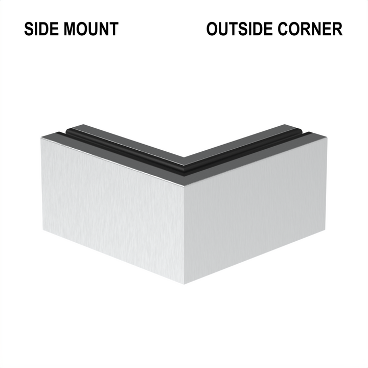 [CORE7210SM12TOUTCN] CORE-LOCK Base Shoe - 72 Series - 90º Side Mount - Outside Corner