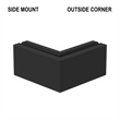 [CORE7210SM12TOUTCN] CORE-LOCK Base Shoe - 72 Series - 90º Side Mount - Outside Corner