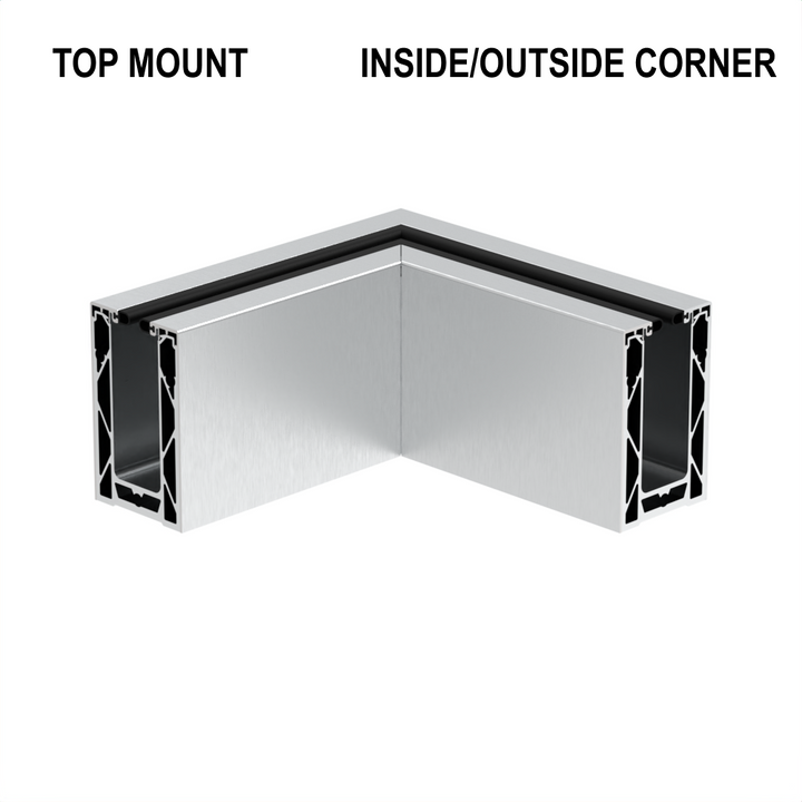 [CORE7210TM12TCN] CORE-LOCK Base Shoe - 72 Series - 90º Top Mount - Corner