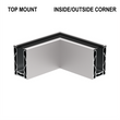 [CORE7210TM12TCN] CORE-LOCK Base Shoe - 72 Series - 90º Top Mount - Corner
