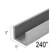 [CU1X1-240] Profilé en U commercial - 1 x 1 po (240 po) - Inox brossé anodisé