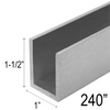 [CU1X1.5-240] Profilé en U commercial - 1 x 1-1/2 po (240 po) - Inox brossé anodisé