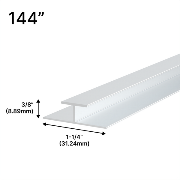[DIV144] Barre de séparation en aluminium miroir - Longueur 144 po