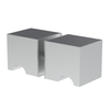 [DKSQ] Bouton de porte en verre - Style carré dos à dos - Chrome