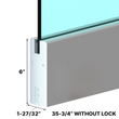 [DLUX6D] DLUX 6" Door Rail - 35-3/4" Length - Without Lock (SA, MBL, BSS)