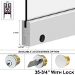 [DLUX4DL] DLUX 4" Door Rail - 35-3/4" Length - With Lock (SA, MBL, BSS)