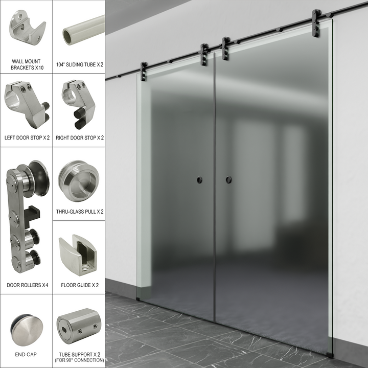 [LAGDDWM216] Commercial Sliding Door Kits - Wall Mount (Double Door)