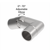 [E42.4ADJL] Coude pour main courante ronde de 42,4 mm - Réglable à gauche - Acier inoxydable brossé